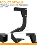 Beast Hitch Mounted Ripper And Subsoiler For 2 Inch Receiver Fits Tractor ATV UTV Adjustable Trencher Plow With Replaceable Teeth Ripper Shank For Digging Trenches And Loosening Soil Built From Alloy Steel Powder Coated Finish