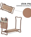 2 In 1 Garden Kneeler And Seat Folding Bench With Tool Pocket And EVA Kneeling Pad Plus Garden Gloves showing foldable design and foam pad
