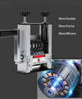 Adjustable Manual Wire Stripper Drill Attachment Tool For Electric Wires And Cables, compact design with V groove rollers and handle.
