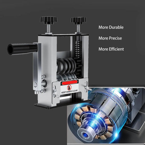 Adjustable Manual Wire Stripper Drill Attachment Tool For Electric Wires And Cables, compact design with V groove rollers and handle.
