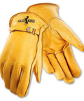 Rough Rider Premium Leather Driver Gloves With Gold Pull Strap 12 Pack Size Large Built Tough Cowhide For All Day Comfort