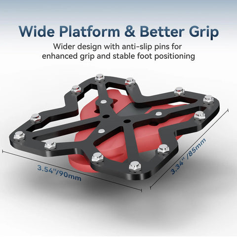 Peloton Pedal Converters For Regular Shoes With No Slip Platform Pedals For Peloton Bike showing 85x90 mm anti-slip pins