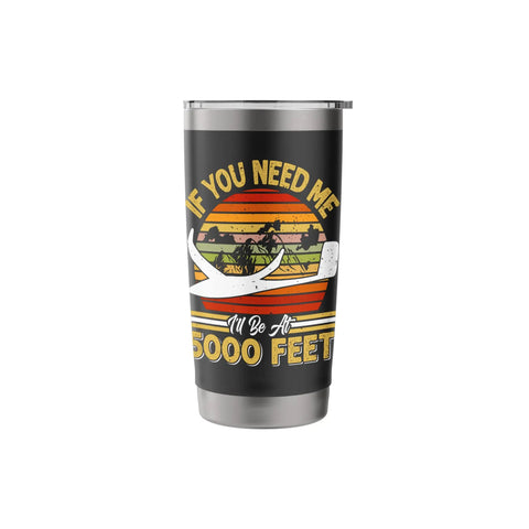 Soaring Sailplane Pilot Insulated Stainless Steel Tumbler with glider graphic and slogan, keeps coffee cold on the fly high.