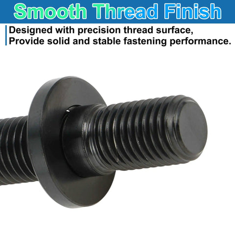 Close-up of smooth thread on Titanium Alloy Exhaust Manifold Bolt Kit 12 Piece Set M10 X 54mm 1.25 Pitch With Screws Nuts And Washers