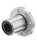 2 Pcs LMF13UU Linear Ball Bearings Double Rubber Dust Seals 13 mm Bore 23 mm OD 32 mm Length Round Flange with silver finish.