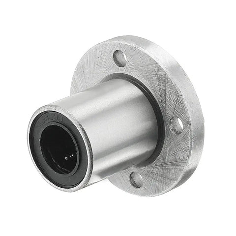 2 Pcs LMF13UU Linear Ball Bearings Double Rubber Dust Seals 13 mm Bore 23 mm OD 32 mm Length Round Flange with silver finish.