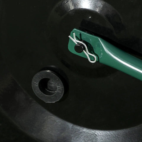 Close-up view of a 20 Inch Push And Tow Behind Lawn Roller With 16 Gallon Water Or Sand Fill Ideal For Flattening Sod And Smoothing