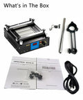 Pro Grade BGA Rework Station With Preheating Oven And Hot Plate 110V 450W Digital PCB Preheater kit contents