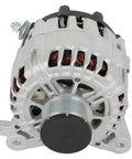Straight Up Heavy Duty Alternator For Nissan Rogue 2014 To 2018 120 Amp SC6 groove pulley side angle view.