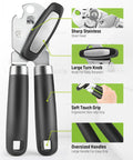 Heavy Duty Manual Can Opener With Smooth Cutting Edge showing stainless steel head and ergonomic non-slip handle
