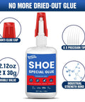 Two Pack 30g Shoe Glue Quick Dry Adhesive For Sneakers Boots Heels Hiking Shoes Leather And Handbags Waterproof Flexible