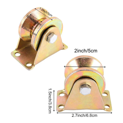4 Pack 2 Inch V Groove Wheel With Bracket Heavy Duty Sliding Gate Wheel For Barn Doors Industrial Carts And Wire Rope Rail