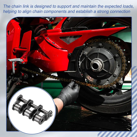 Top Quality 06B Offset Half Link Roller Chain Master Connectors DIN ISO Standard 9.525mm Pitch installed on motorcycle chain.