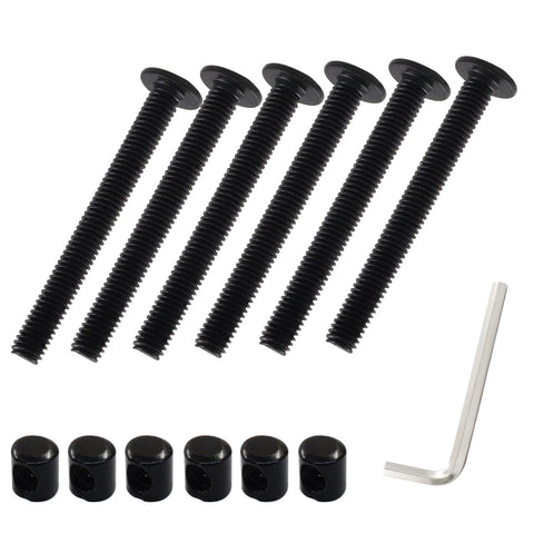 12 Pcs M6 x 55mm Hex Socket Head Screws and Barrel Nuts Hardware Kit for Bunk Beds and Furniture Replacement Bolts with wrench