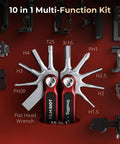 10 In 1 Folding Tool Set For Photo And Video Gear With Screwdrivers And Hex Keys Multi Angle Positioning Portable Red Wrench