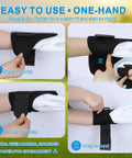 Steps to use Golf Wrist Brace And Arm Band Training Kit Two In One Pro Swing Trainer for adjustable fit on arm shown in images