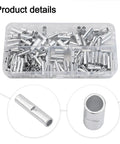 Bulk Pack Of 200 Premium Bare Copper Butt Connectors Non Insulated Crimp Terminals For 22 To 10 Awg Wire Splice Ferrules With Tin Plating For Max Conductivity And Durability Perfect For Car Mods And Pro Auto Repairs. clear plastic organizer with silver butt connectors