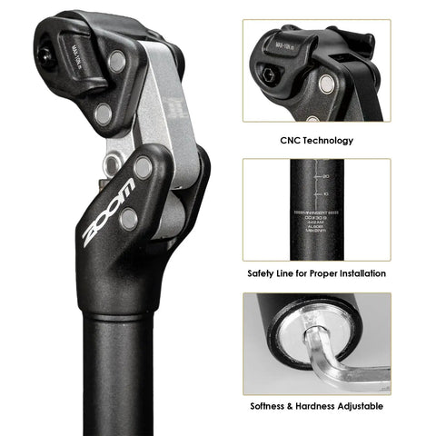 Bike Suspension Seatpost Adjustable Shock Absorber For Road Gravel MTB And E Bikes Universal Fit In 27.2mm 30.9mm 31.6mm