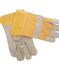 Tough As Nails Cowhide Split Finger Welding Gloves For Men, heat resistant yellow work gloves, two pack, split finger design, durable.