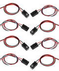 Infrared Break Beam Sensor Module Kit 5 Pack For Arduino DIYers With 3mm LEDs, Photoelectric Sensor, cable lengths shown.