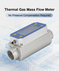 Heavy Duty Digital Inline Thermal Flow Meter Dn25 Compact Gas And Liquid Sensor with display, designed for measuring gas flows.