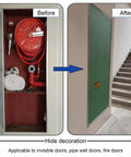 Solid As A Rock Drywall Access Panel 15 By 23 Inches Magnetic Push Latch installed to conceal plumbing and fire equipment.