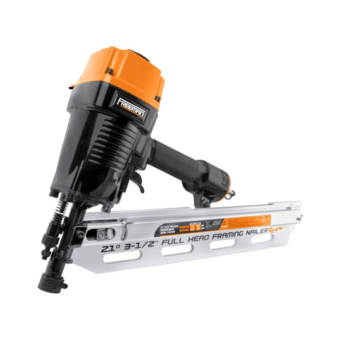 Heavy Duty Five Piece Pneumatic Nailer And Stapler Kit delivering gritty power featuring 21 degree full head framing nailer.