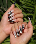 Two Piece Black And White Gel Nail Polish Kit For Soak Off UV LED Nails, Hema Free Cruelty Free Vegan, Nail Art Starter Manicure Set