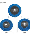 Premium Angle Grinder Polishing Flap Disc For Woodworking And Metal Sharpening 100mm 115mm 125mm sanding wheels with blue flaps.