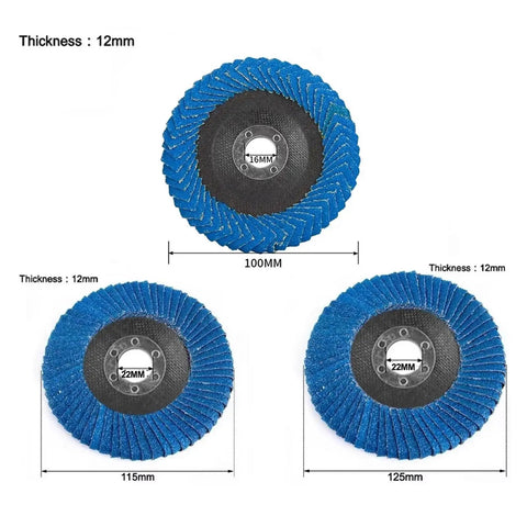 Premium Angle Grinder Polishing Flap Disc For Woodworking And Metal Sharpening 100mm 115mm 125mm sanding wheels with blue flaps.