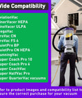 Heavy Duty 50ft Extension Cord For Backpack Vacuums Go-To ProTeam Compatible Replacement 101678 Fits AviationVac LinerVacer