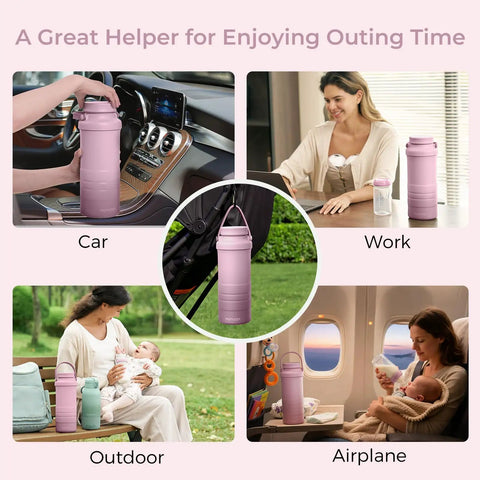 Portable 22oz Breastmilk Cooler Bag Keeps Your Stash Chill For Over 24 Hours On The Go Ideal For Summer Adventures And Baby Travel Essentials Leak Proof Insulated Design Preserves Nutrients Daily in car, outdoor, work, and airplane settings.