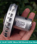 Top Tier Rs 545 High Power Electric Fan Motor Featuring A Reliable Ball Bearing Design Delivers Knockout Performance On Dc 10.8 Or 14.4 Volt Systems For Industrial And Pneumatic Applications Built To Handle The Daily Grind Smooth. Close-up view of a 110W electric fan motor in hand.