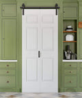 Paintable Bifold Barn Door With Hardware Kit Included No Assembly Required No Fuss Space Saving Design That Fully Folds Open
