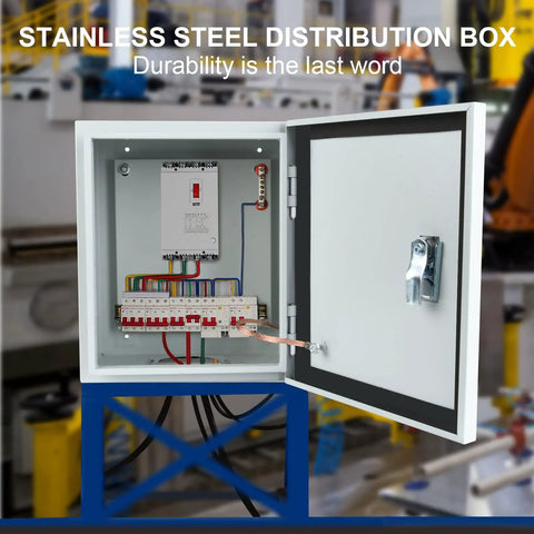 Heavy Duty Indoor Outdoor Electrical Junction Box Wall Mounted Metal Enclosure Built Tough With Waterproof Dustproof Steel Construction Weatherproof Box Featuring Safe Locks And Mounting Plates, open steel distribution box with breakers