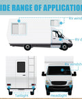 Illustration of butyl sealant tape 13Ft for cars, trucks, RVs, and marine use on RV windows, doors, windshields, headlights.