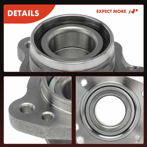 Close-up of 2 Piece Rear Wheel Bearing And Hub Assembly Set For Honda CR-V 1997 1998 1999 2000 2001 EX LX SE Direct Fit Replacement