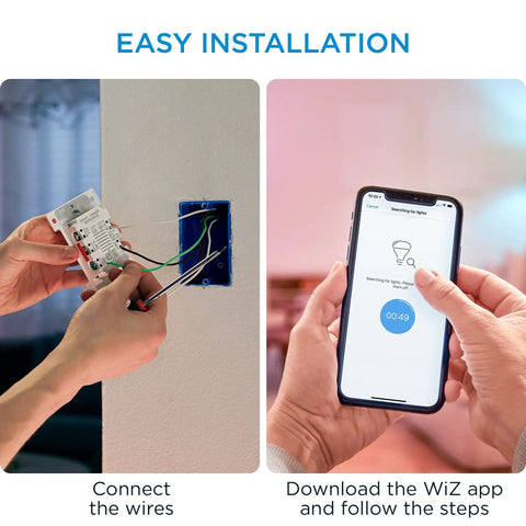 2 Pack Wi Fi Dimmer Switch turns any dimmable light into a smart home device no hub needed easy setup works with your 2 4GHz Wi Fi.
