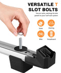 Hand securing Heavy Duty M8x30mm T Track Bolt Adapter Kit on roof rack cross bar for versatile gear attachment