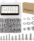 Heavy Duty 304 Stainless Steel Flange Bolts And Nuts Kit For Furniture in organized transparent box