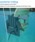 Trolling Plate For Outboard Motors 50 To 300 HP Speed Reducer Hydrofoil Board in water showing sleek black finish