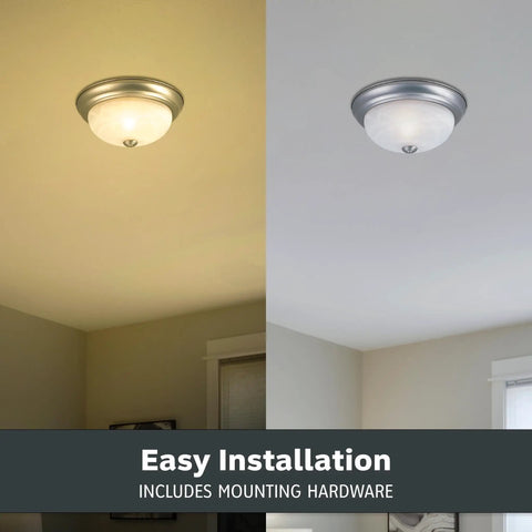 Reedley Dope Two Light Flush Mount Ceiling Light with White Alabaster Glass in Pewter Finish, installed in room