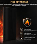 Premium Soundproof Acoustic Panels For Home Studios And Home Offices High Density Fireproof Noise Canceling Foam Wall Tiles In Classic Black, showcasing fire retardant features.