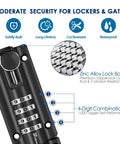 Tough As Nails Four Digit Combination Sliding Bolt Lock For Outdoor Gate Shed And Garage, showcasing zinc alloy body and combo dials.
