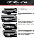 Installation steps for Front License Plate Bracket For 2019 2024 Ram 1500 Not Rebel Model Easy Install With Screws Replacement Part 68274215AE CH1068151.