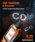 Must-Have Portable Carbon Monoxide Detector with Rechargeable Battery, Vibration Alerts, Visual and Audible Alarms, 0-1000 PPM Range, TFT Color Display for Home, Camping, Travel, Industrial and Professional Use displaying its TFT color screen.