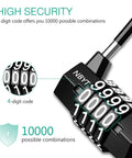 Close-up of 4-digit combination on Tough As Nails Heavy Duty Long Shackle Padlock With 4 Digit Resettable Combination And Steel Cable