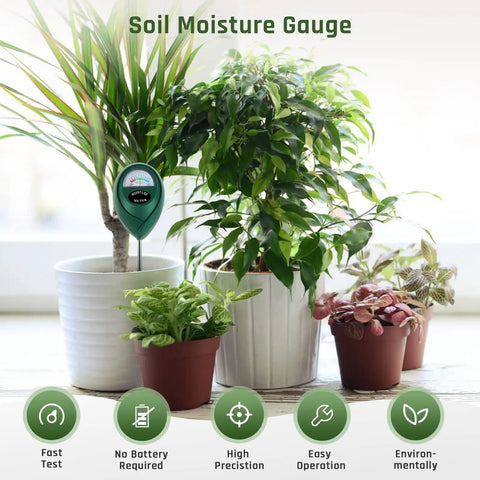 Plant Moisture Meter 2 Pack No Batteries Required For Indoor Outdoor Use, Soil Moisture Reader inserted in potted plants