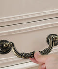 10 Piece Drop Drawer Handles Set With 5 Inch Hole Centers And 6.2 Inch Total Length Bronze Bail Cabinet Pulls installed on drawer