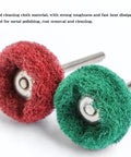 100 Piece 1 Inch Abrasive Buffing Wheel Set For Rotary Tools With 2.35mm Shafts Rust Removal Deburring And Metal Polishing Red 320 Grit